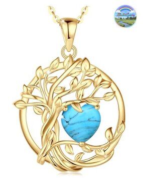 Sterling Silver Tree of Life Pendant Necklace with Birthstone, 925 Silver
